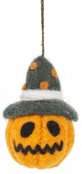 Handmade Felt for Halloween - Pumpkin Baubles