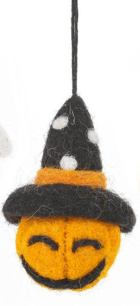 Handmade Felt for Halloween - Pumpkin Baubles