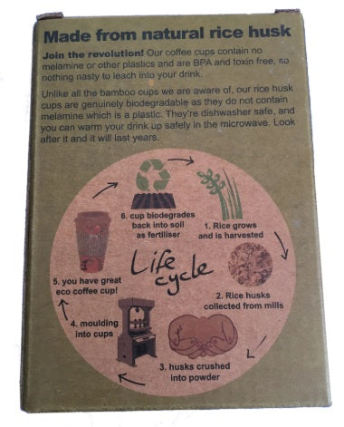 Reusable Rice Husk Travel Cup - Charcoal