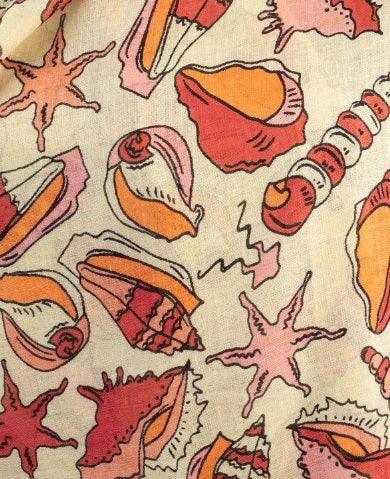 York Scarves Cotton Viscose Scarf - Shell Pattern