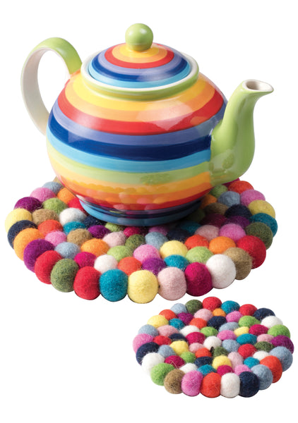 Rainbow Stripe Tea Pot - Small