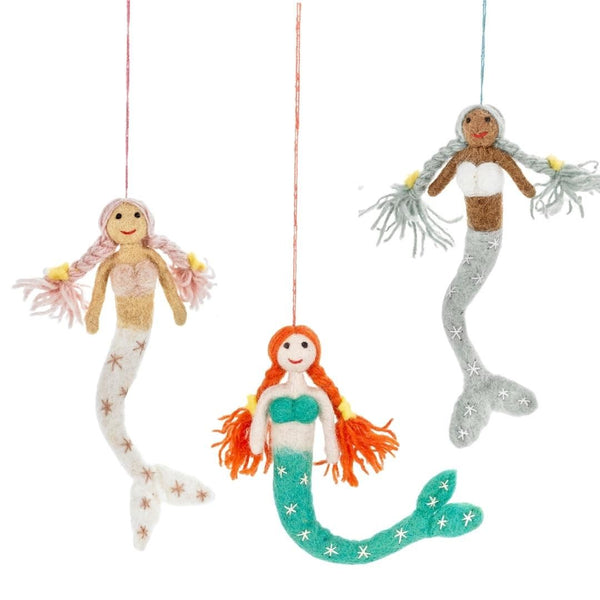 Handmade felt decoration - Mermaids