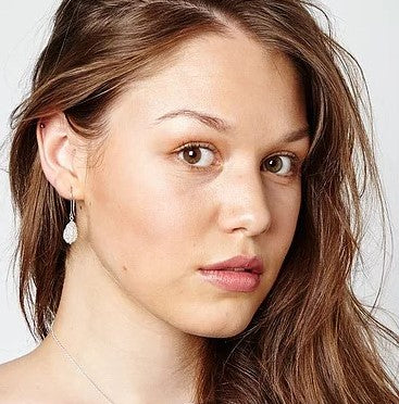 Crocheted silver pear drop earrings