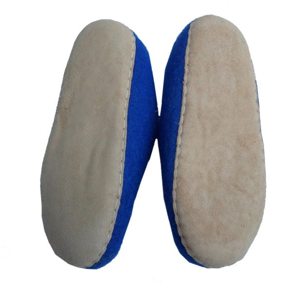 Stripey Felt Slip On Slippers for Adults hi