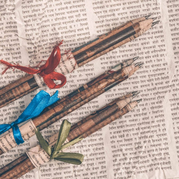 Recycled Newspaper Pencils