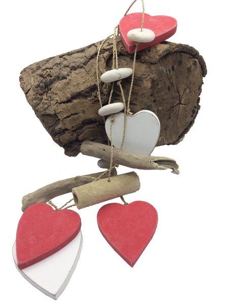 Sea Heart Mobile - red and white hearts
