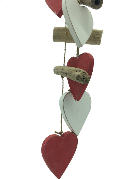 Sea Heart Mobile - red and white hearts