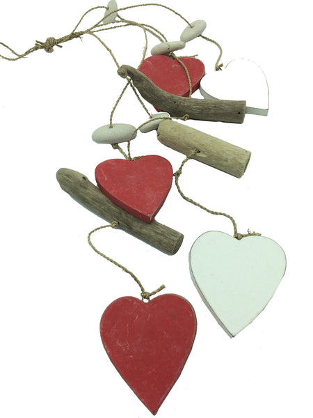 Sea Heart Mobile - red and white hearts