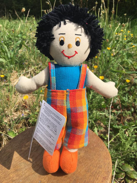 Lanka Kade Rag Doll - boy doll with white skin and black hair