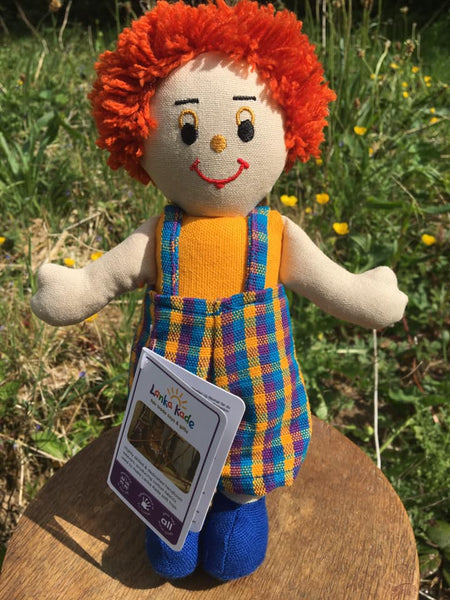 Lanka Kade Rag Doll - boy doll with white skin and red hair
