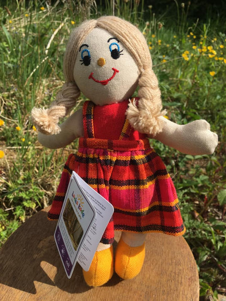 Lanka Kade Rag Doll - girl doll with white skin and blonde hair