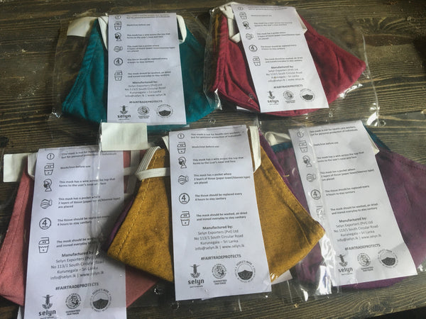 Fair Trade Washable Wired Face Masks - Cotton