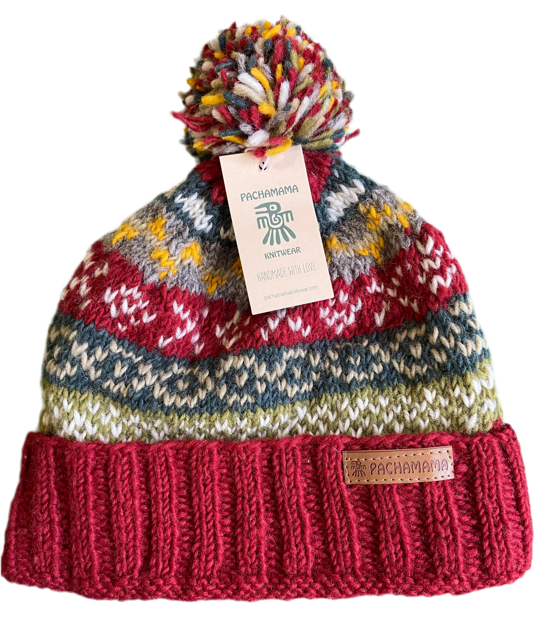 Pachamama Finisterre Bobble Beanie Rust