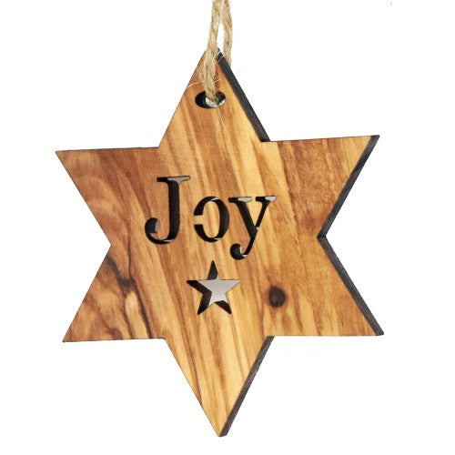 Palestinian Olive Wood - Star Message Decorations