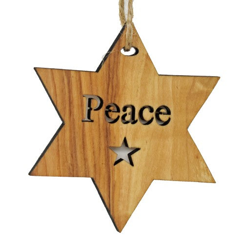 Palestinian Olive Wood - Star Message Decorations