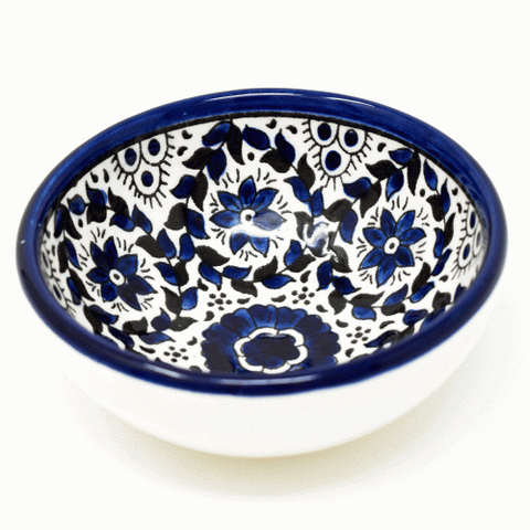 Palestinian Lantana Dipping and Spice Bowl - Blue
