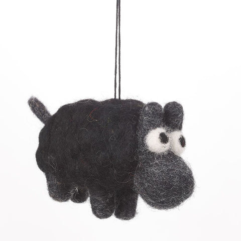 Handmade felt decoration - Black sheep