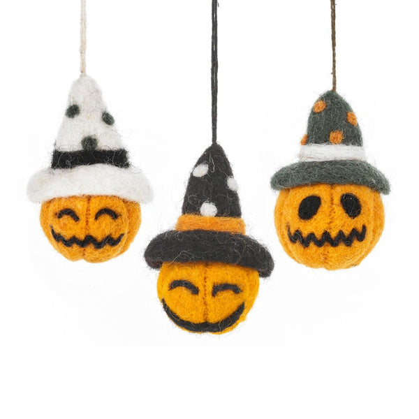 Handmade Felt for Halloween - Pumpkin Baubles