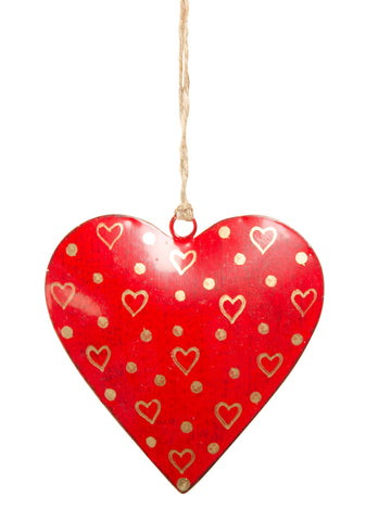 Antique Red Hanging Hearts