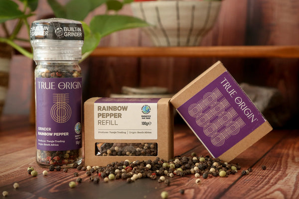 Fair Trade Spice Grinders - True Origin Rainbow Pepper