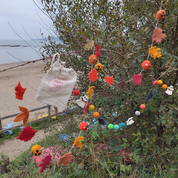 Handmade Felt for Halloween - Pumpkin bunting garland