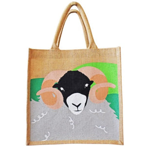 Jute Shopper Bag - Sheep Face
