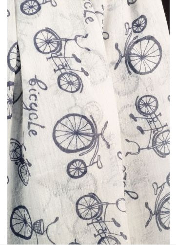 York Scarves Cotton Scarf - Bicycle Pattern