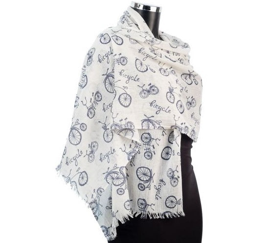 York Scarves Cotton Scarf - Bicycle Pattern