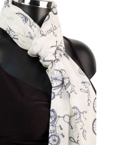 York Scarves Cotton Scarf - Bicycle Pattern