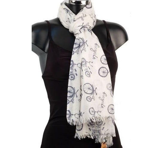 York Scarves Cotton Scarf - Bicycle Pattern