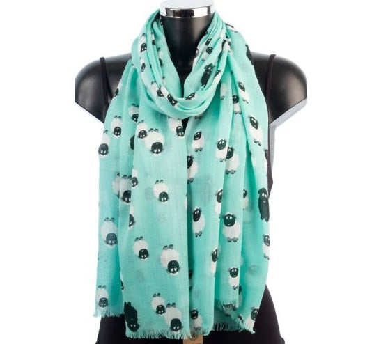 York Scarves Cotton Scarf - Sheep Pattern