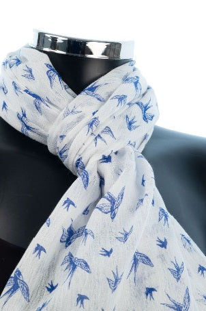 York Scarves Cotton Scarf - Swallow Pattern