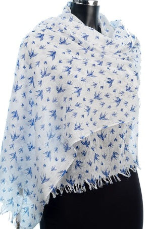 York Scarves Cotton Scarf - Swallow Pattern