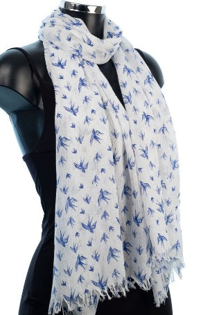 York Scarves Cotton Scarf - Swallow Pattern