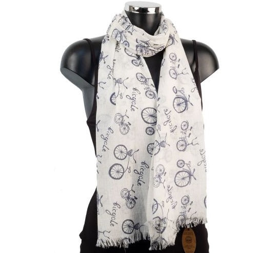 York Scarves Cotton Scarf - Bicycle Pattern