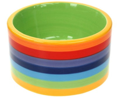 Rainbow Stripe Dog Bowl