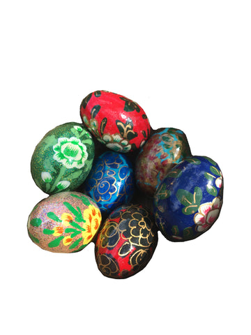 Hand painted papier-mache Easter eggs - small