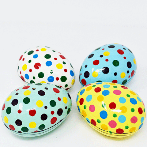 Hand painted papier-mâché spotty Easter egg box