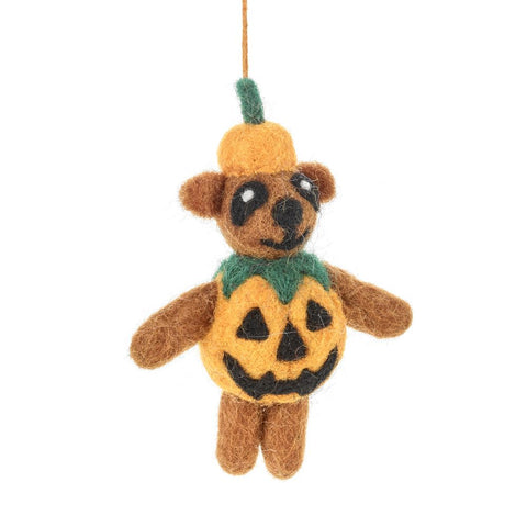 Handmade Felt for Halloween - Pumpkin Bear