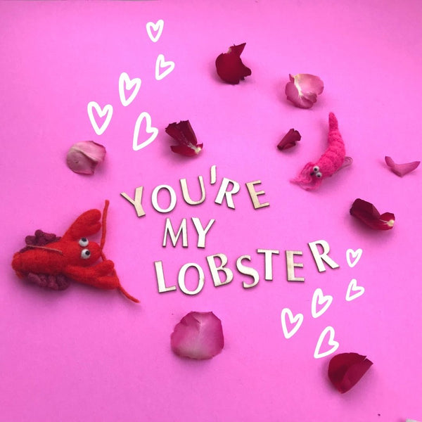 Handmade felt decoration - Love lobster