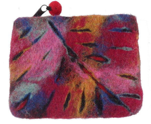 Felt leaf design purse