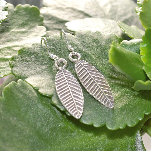 Luna Tree silver leaf earrings