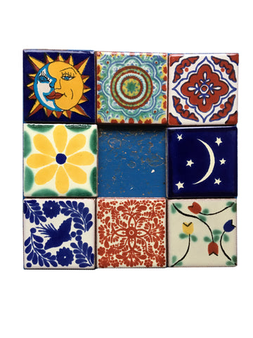 Mexican Hand Painted Ceramic Tiles - 5cm