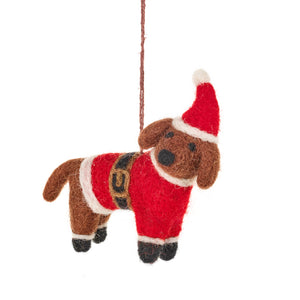Handmade felt for Christmas - Festive Dog