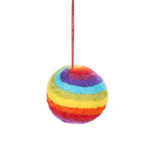 Handmade felt for Christmas - Rainbow bauble
