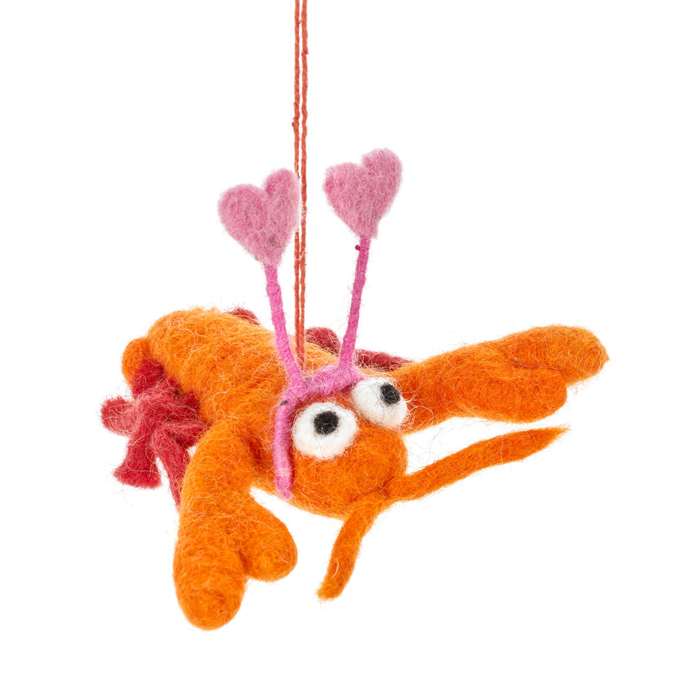 Handmade felt decoration - Love lobster