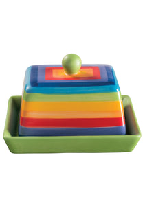 Rainbow Stripe Butter Dish