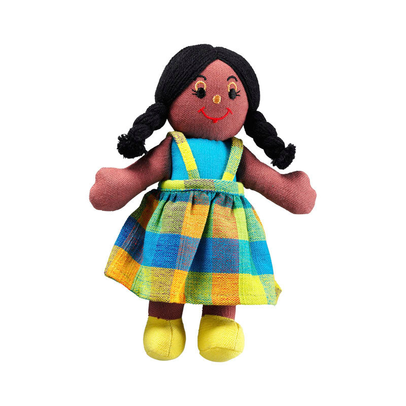 Lanka Kade Rag Doll - girl doll with black skin and black hair