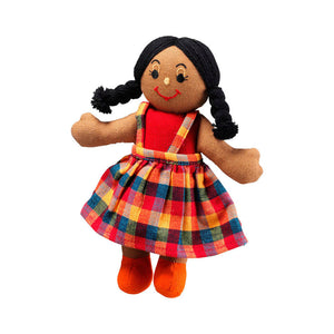 Lanka Kade Rag Doll - girl doll with brown skin and black hair