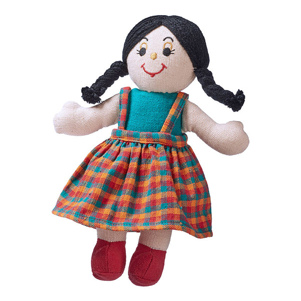 Lanka Kade Rag Doll - girl doll with white skin and black hair